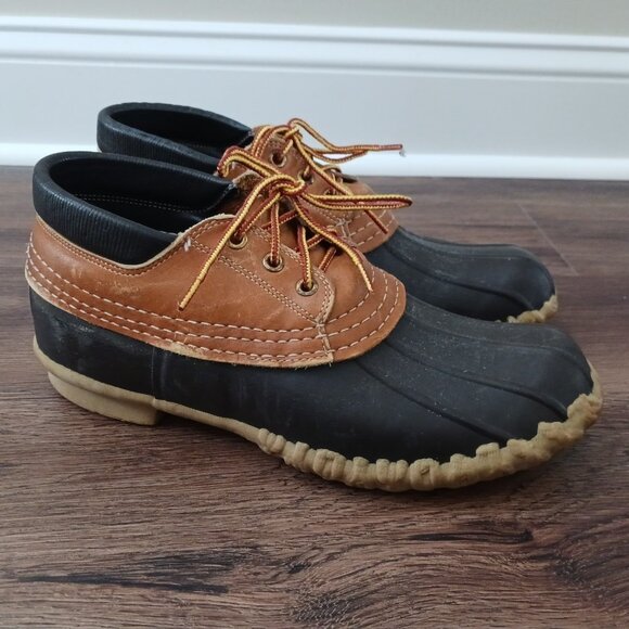 Vintage LL Bean Duck Shoes Size 8 Mens Freeport Maine Hunting Shoe Low Ankle - Picture 1 of 5